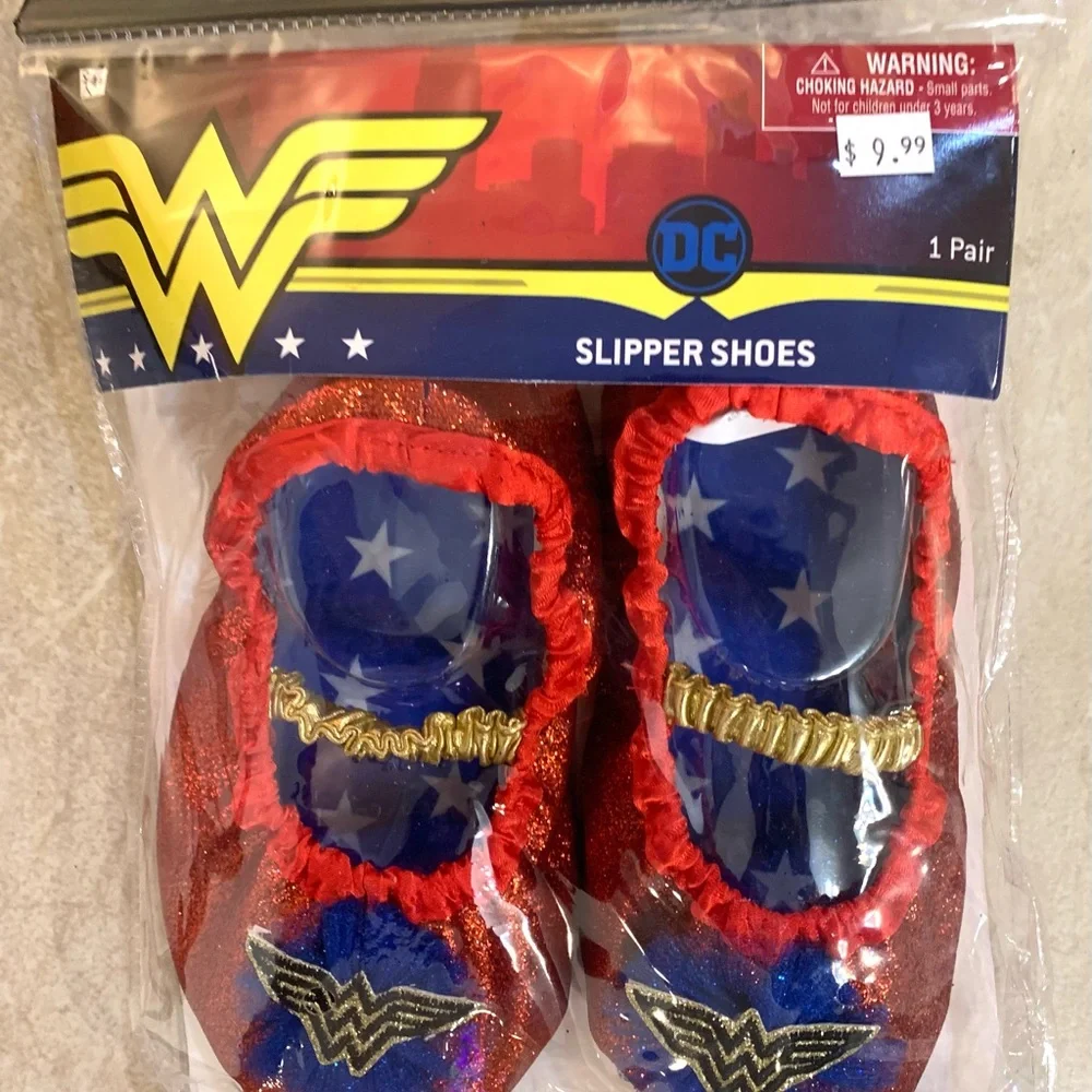 DC Comics Girls Wonder Woman WW84 Costume Dress Headband, Cuffs & Slippers Shoes